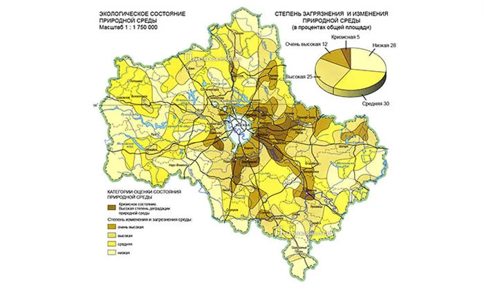 Самые экологически чистые районы Подмосковья. Карта загрязнения воздуха, воды и почвы в Московской области