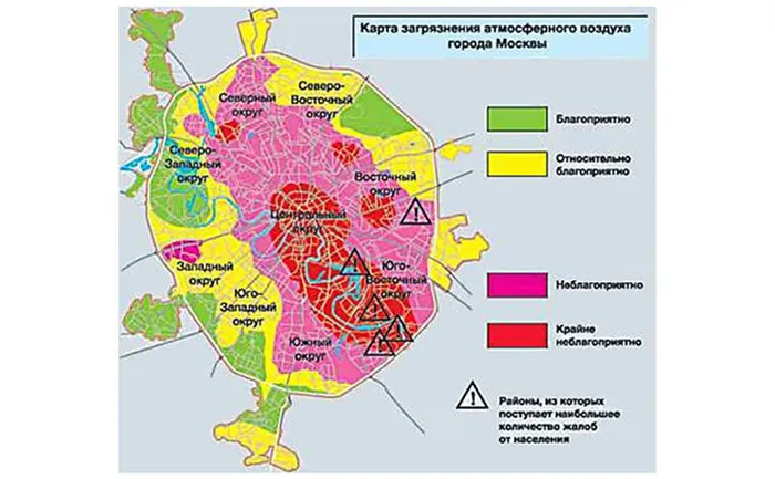 На большинстве экологических карт Подмосковья видно, что на западе меньше всего вредных объектов. Версия карты с промышленными силами от портала MWMoskva.ru